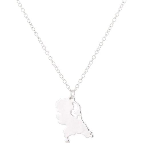 European and American Fashion Jewelry Dutch Map Necklace Pendant Plating Simple Collar Sent Girlfriend