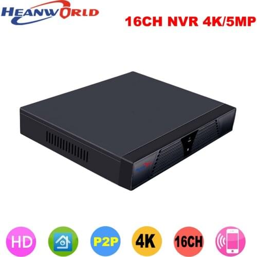 Heanworld h.265+ 16ch full hd nvr 5MP network video recorder 16 channel P2P cloud onvif cctv record system support win10