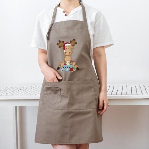 Canvas oil-proof apron women and men adult couple cute art painting anti-fouling overalls somck logo print