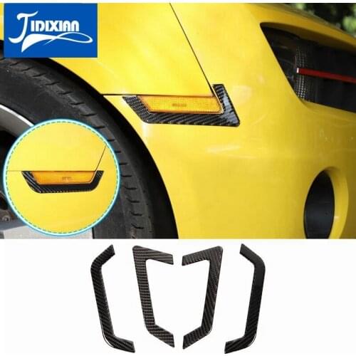 JIDIXIAN Soft Carbon Fiber Car Rear Tail Light Lamp Decoration Cover Accessories for Chevrolet Camaro 2012-2015