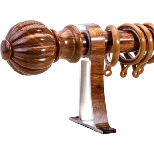 Classic retro rome rod single and double pole thick aluminum alloy decorate mute punch curtain track rod ABS decorative head