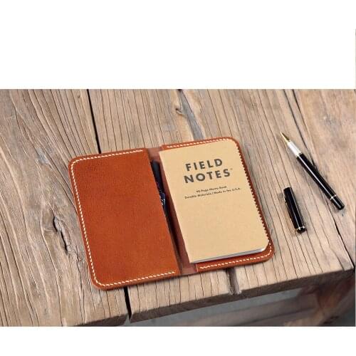 Brown Black vegetable tanned leather cover for field notes notebook field notes leather wallet holder case cover