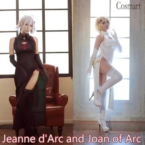 Anime Fate Grand Order FGO Figure Joan of Arc Black Jeanne d'Arc Alter Cosplay Costume Cheongsam Party Dress Uniform For Women