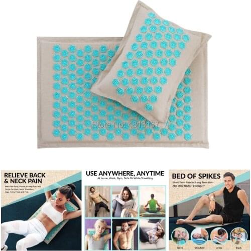 Black Lotus Acupuncture Massager Mat Relief Back Pain Spike Cushion Body Tension Yoga Mats Massage Pad Fitness