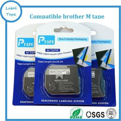 Compatible MK231 MK 231 MK-231 label tape for PT-65 PT-85 MK-231 M-K231 12mm*8m label tape M tape