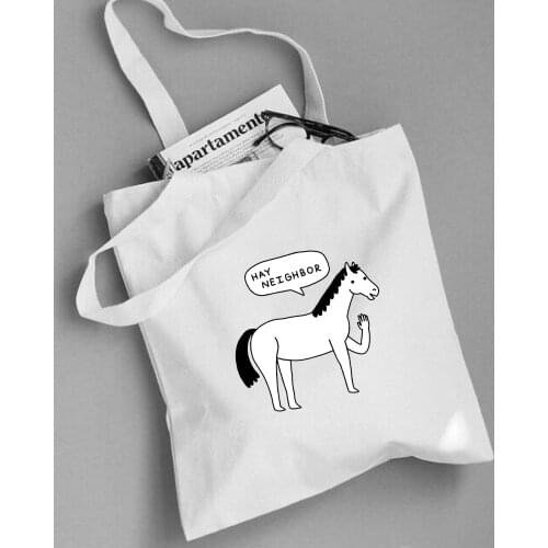 Cartoon Cute Print Reusable Shopping Bag Women Canvas Tote Bags Simple Funny Printing Eco Bag Shopper Shoulder Bags Girls Gift