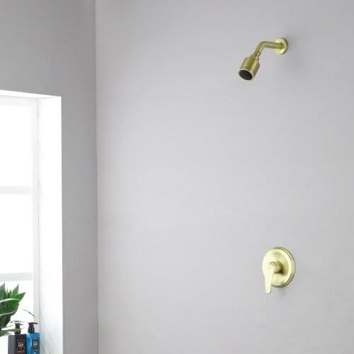 SHAMANDA Shower Faucet Set, Single-Function Shower Trim Kit Detachable Clean Shower Head Gold/Black/Chrome/Brushed Nickel