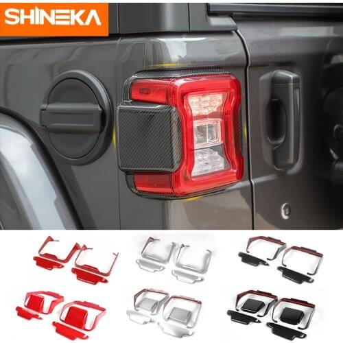 SHINEKA Lamp Hoods ABS Car Taillight decorative frame Cover Stickers For Jeep Wrangler JL 2018+ Advanced Car Styling Accessories