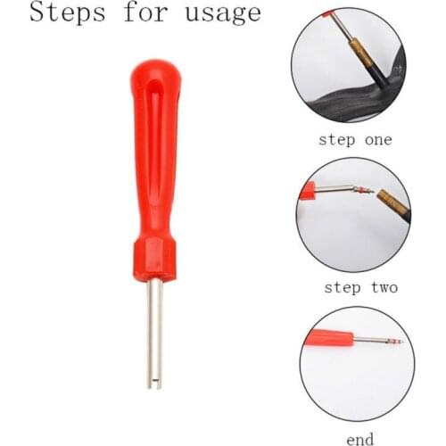 Newest Auto Car Bicycle Slotted Handle Tire Valve Stem Core Remover Screwdriver Tire Repair Install Tool Bicycle Repair Tools