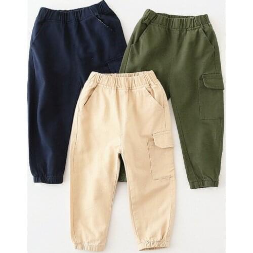 Solid Spring Summer Thin Casual Pants Boys Kids Trousers Children Clothing Teenagers Formal Outdoor Elastic Waist High Quality