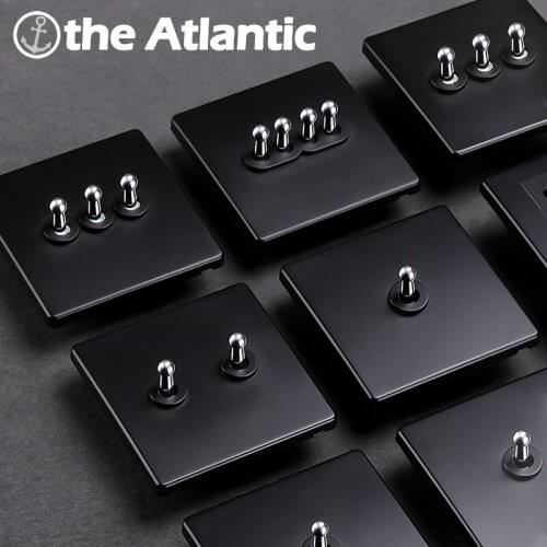 Retro Light Switch 1 2 3 4 Gang 2 Way Toggle Switch Wall Power Supply Black Plastic Panel High Quality Nordic