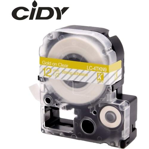 12mm Gold on Clear ST12ZW LC-4TKN adhesive ribbon label tape for kingjim/epson label maker LW300 LW400 LW-600P