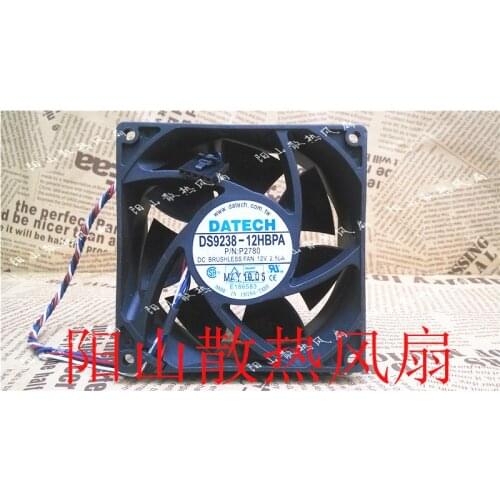 DaTech DS9238-12HBPA Server Cooling Fan DC 12V 2.50A 92X92X38mm 4-wire