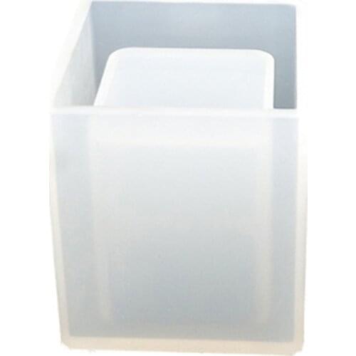 Silicone Mold For Epoxy Resin Brush Pot Round Square Mould Crystal DIY Handmade Craft Tool Multifunctional