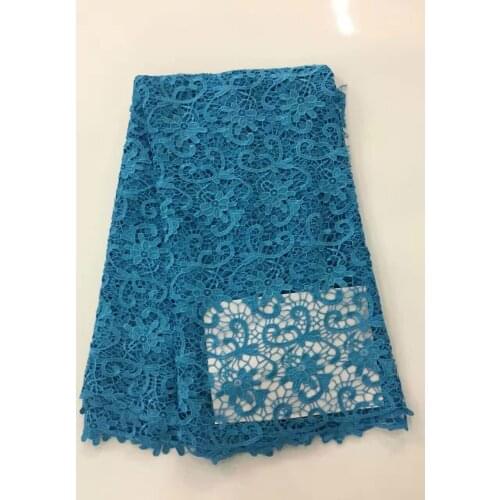 Blue Orange Color African Guipure Lace Fabric High Quality Water Soluble Lace For Women Dress R12373