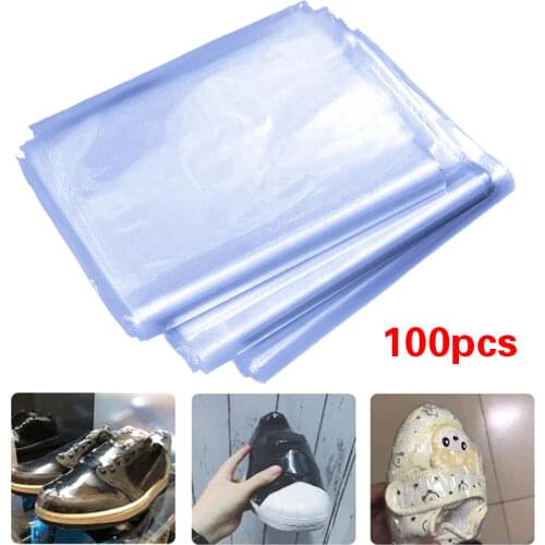 100Pcs Heat Shrinkable Film Baby Shoe Bag Transparent Sealing Film Dustproof Anti-oxidation Hot Shrink Film Home Storage Bag