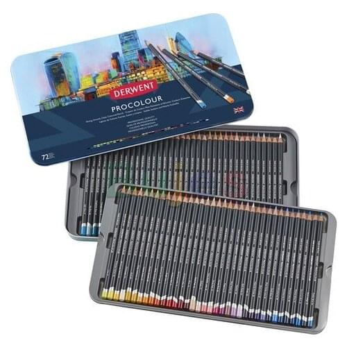 UK Derwent Procolour 12/24/36/72 color Professional oil colored pencil drawing pencil set Rich in color 4mm refill art supplies
