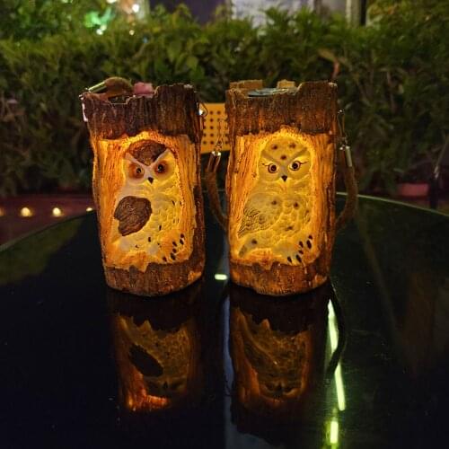 Outdoor Courtyard Waterproof Hanging Owl Solar Light Tree Hole Owl Light Lamp Suspended Owl Solar Lantern Garden Solar Lights
