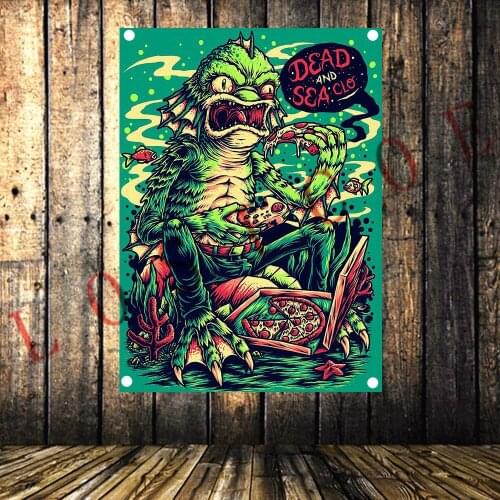 Vintage Rock and Roll Band Poster Popular Heavy Metal Music Flag Banner Hanging Painting Sticker Studio Bedroom Wall Decoration