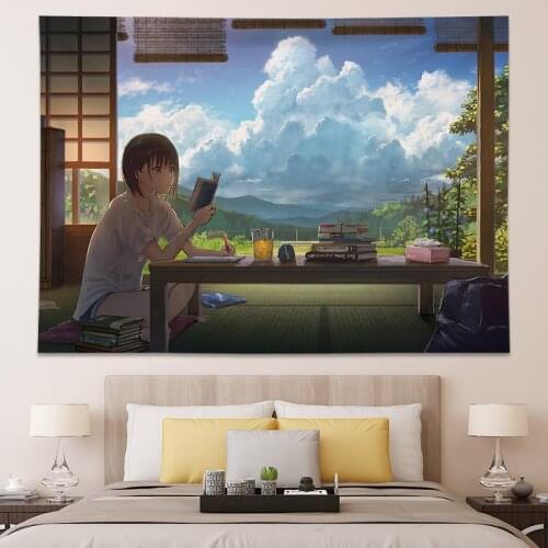 Secondary landscape ins small fresh personality dormitory bedroom decoration Background cloth Transform the room With tapestries