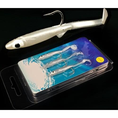 WALK FISH 3PCS/Lot Ice Fishing Lure Paddle Tail Soft Sea Eel 55mm/80mm Anguilla false Durable bait Sinking Sand Artificial Lure