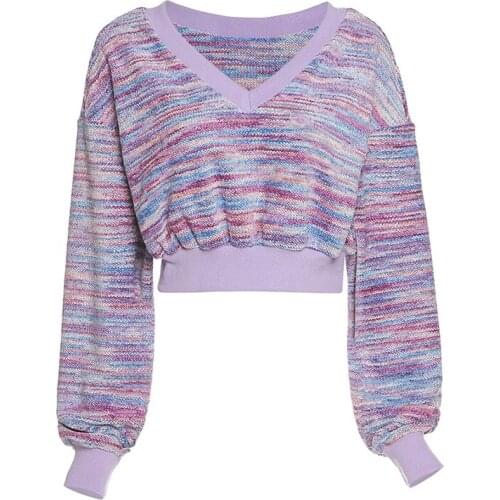 Womens Corduroy contrast line Yoga sweater outdoor breathable simple running top knitted waist elastic fitness training suit