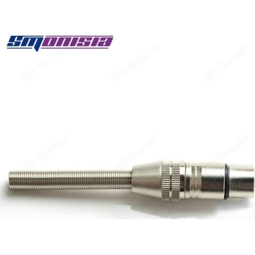 10pcs-500pcs Female XLR Socket Full Metal Console Microphone Connector 3holes Long Spring Jack