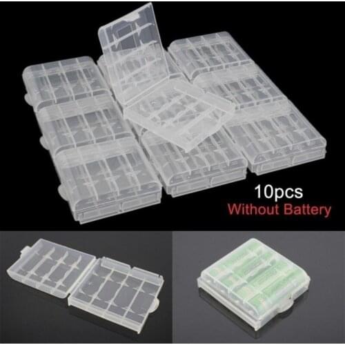 10 PCS New Hard Plastic Full Box Cover Suitable for AA/AAA Battery Storage Box Container Protection To Keep Battery Organization