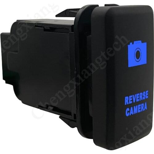 Blue LED Car Push Button Switch Reverse Camera For Toyota Prado Landcruiser Hilux FJ Cruiser ON OFF Switch + Wire 12 Volt 3Amp