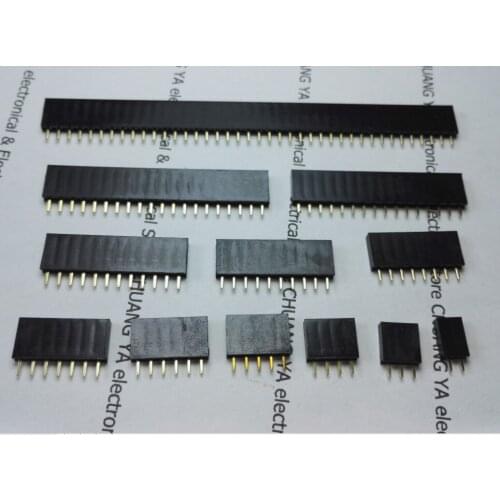 2.54mm 1*2P 3P 4P 5P 6P 7P 8P 10P 12P 16P 20P 1x40PIN single row female header Connectors copper needle