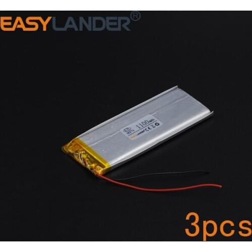 3pcs 3.7V 1100mAh 382774 Polymer Li-ion Battery For mobile electronic part DIY Speaker Flash lighting Oticon Streamer safety