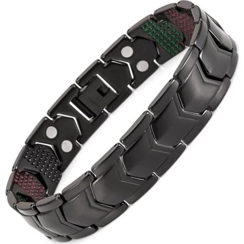 316L Stainless Steel Magnetic Bracelet Men Healing Energy Health Care 21.7cm