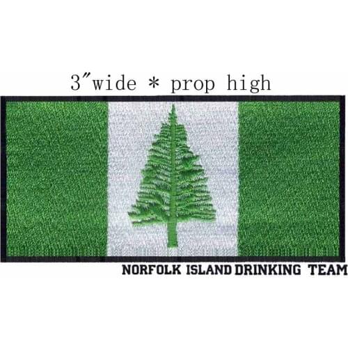 Norfolk Island Flag 3.0" wide embroidery patch for green tree/stripes/Good air