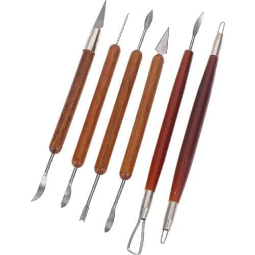 6pcs Clay Sculpting Set Wax Carving Pottery Tools Shapers Polymer Modeling assorted pottery clay sculpting tools set