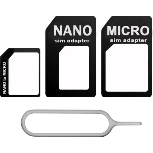 4 in 1 Convert Nano SIM Card to Micro Standard Adapter For iPhone7 5 5s 6 6s Plus SE 5C xiaomi 5 4 redmi 3s 4 3 huawei honor 7 8