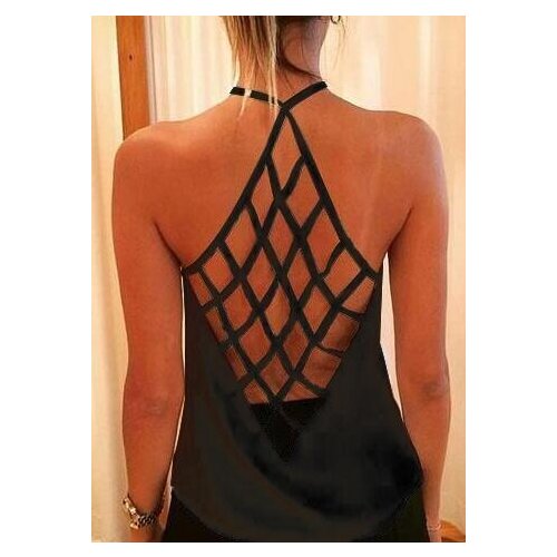 Amazon AliExpress Europe and America Explosion Summer Sunflower Print Hollow Back Camisole Top