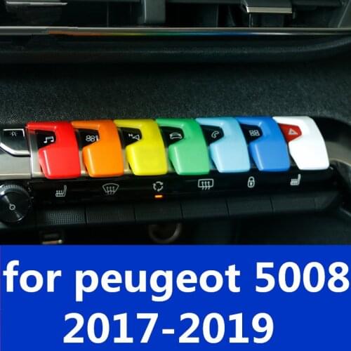 Car styling Central control button patch decoration Interior decoration car Accessories for peugeot 5008 2017-2019