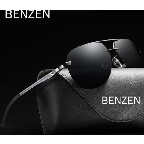 BENZEN Polarized Rimless Men Sunglasses High Definition Retro Sun Glasses For Women Eyewear Oculos de sol 9567