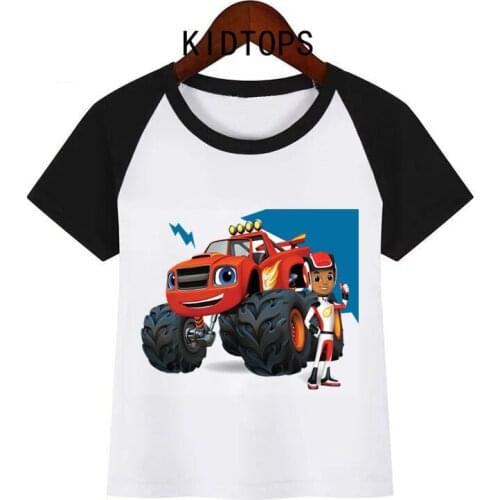 Blaze And The Monster Machines Childrens Clothes Boy Impostor Blaze Game Anime T-Shirt Boy Or Girl Tees Top Short Sleeve Tshirt