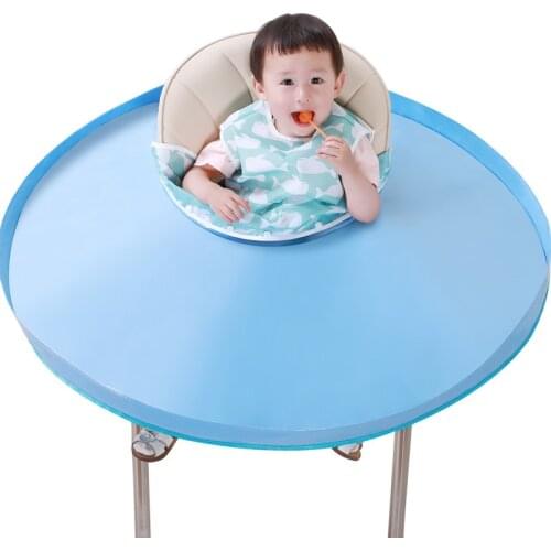 Baby Self-eating Anti-dirty Pad Baby Waterproof Coverall Tray BPA Free Anti-leakage Bib with Sleeves Attaches To Highchair Tray