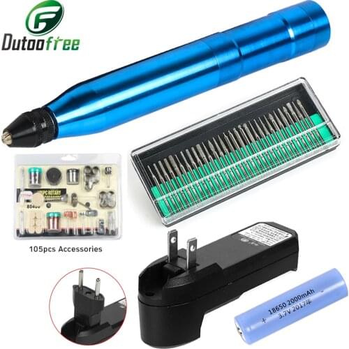 3.7V Variable Speed Cordless Drill 0.3-3.5mm Engraving Pen Dremel Tool For Carving Tool Polish Sanding Tool Set Kit