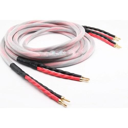 Pair Western Electric pure copper audio speaker cable with Banana plug connector