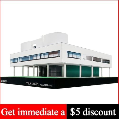 France Le Corbusier Villa Savoye Folding Cutting Mini 3D Paper Model House Papercraft DIY Kids Adult Handmade Craft Toys QD-144