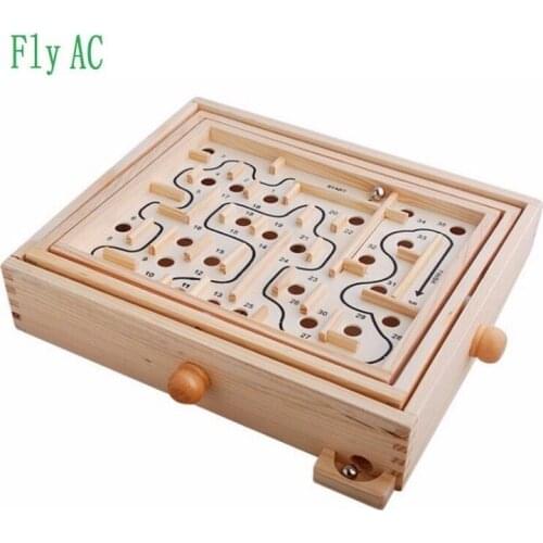 Fly AC Labyrinth Wooden Rolling ball Toy Maze Game education toys for children Birthday Gift