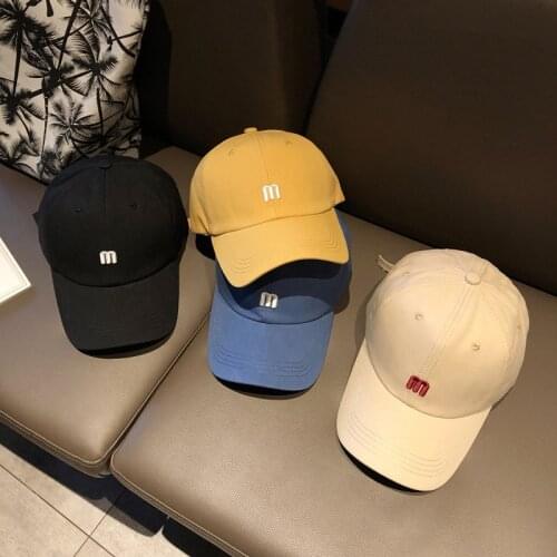 Ins Summer Sunhat For Women Female Male Fashion M Letter Baseball Cap Embroidered Wild Curved Brim Sun Hat Korean Style Caps