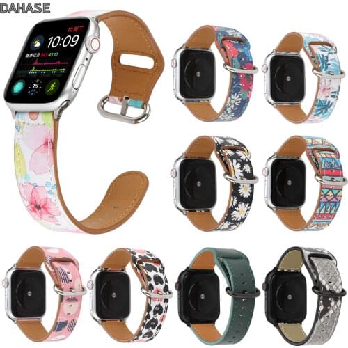 2020 New Design Floral Leather Strap For Apple Watch Band Series 5 4 3 2 1 Flower Print Bracelet For iWatch 38/40mm 42/44mm