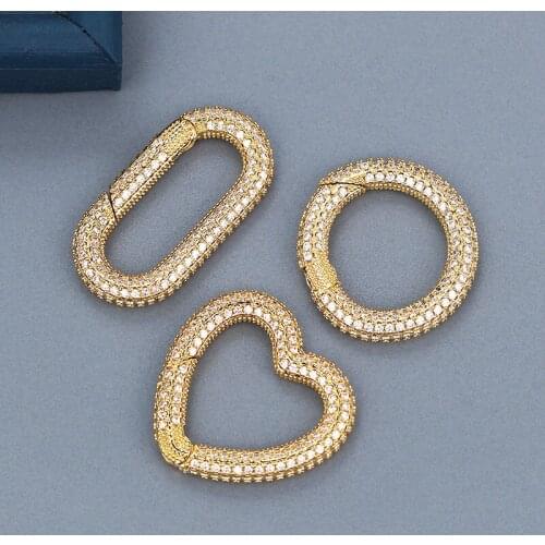 Round Oval Heart Shape Opening Lock Buckle Clasp Hooks For Keychain Jewelry Bags Part Connecter Snap Hook Accessories Supplies