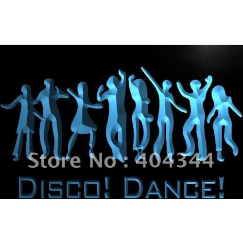 LB881- Disco Dance DJ Engraved Fluorescent Light Sign home decor crafts