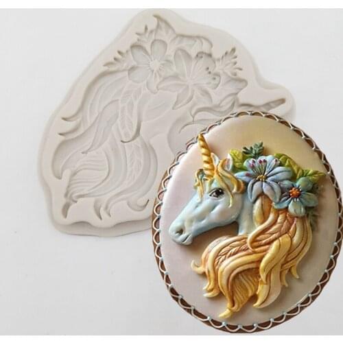 Minsunbak Beautiful Unicorn Silicone Mold DIY Cake Decoration Chocolate Baking Tool Sugar Craft Tool