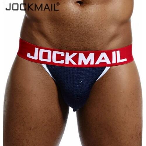 JOCKMAIL Men Jockstrap Mesh Low Waist Sexy Men Underwear Briefs Gay Penis Pouch Wonderjock Mens Bikini Gay Underwear Man thong
